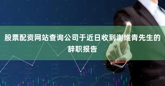 股票配资网站查询公司于近日收到谢维青先生的辞职报告