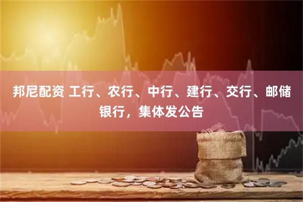 邦尼配资 工行、农行、中行、建行、交行、邮储银行，集体发公告